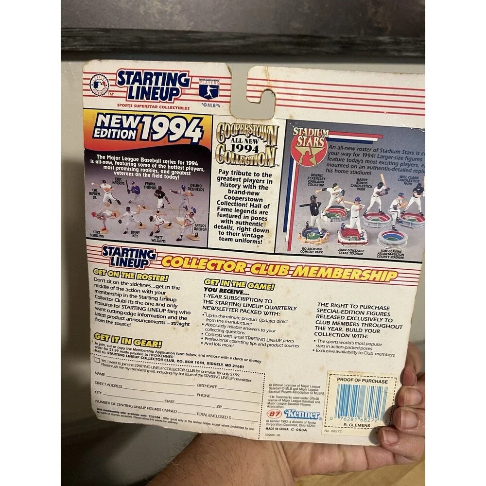 Kenner Starting Lineup Roger Clemens Boston Red Sox 1994 Figure w/ Card New Ed